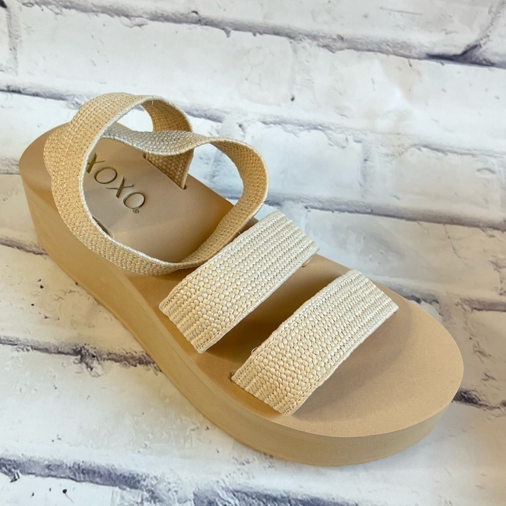 NWT XOXO woman’s Bill foam platform with stretch woven straps size 8.5 - Picture 2 of 11